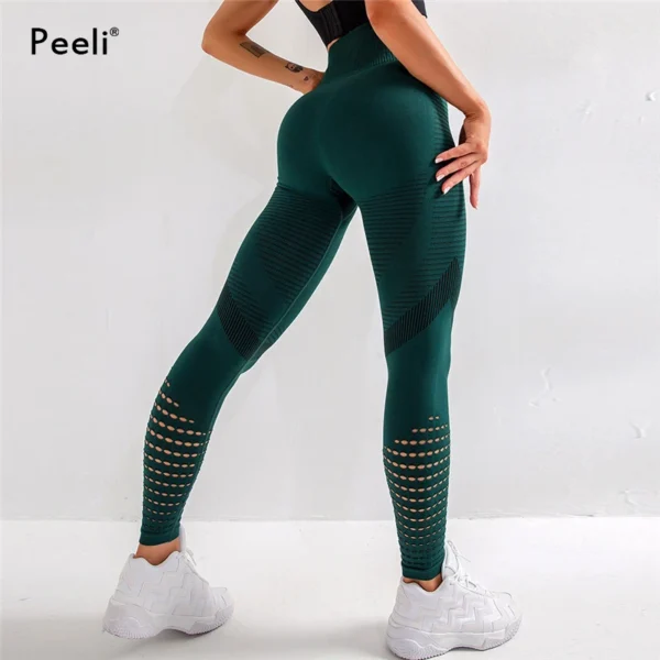 Peeli High Waist Seamless Leggings Yoga Pants Push Up Fitness Tight Workout Tummy Control Gym Leggings Athletic Pants Sportswear - Image 2
