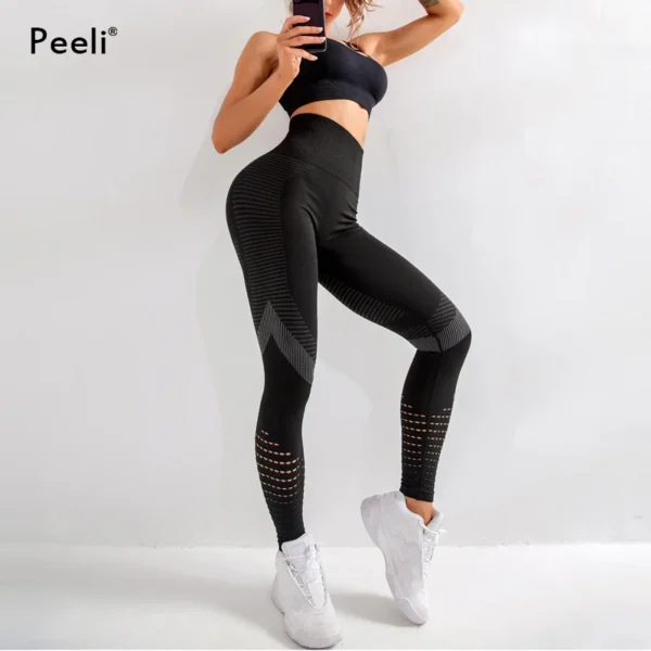 Peeli High Waist Seamless Leggings Yoga Pants Push Up Fitness Tight Workout Tummy Control Gym Leggings Athletic Pants Sportswear - Image 4