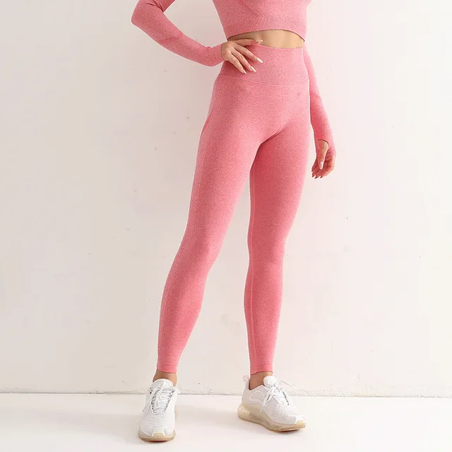 Women's High Waist Yoga Leggings Fitness Sport Pants Solid Seamless Trousers ush Up Slim Pants - Image 17