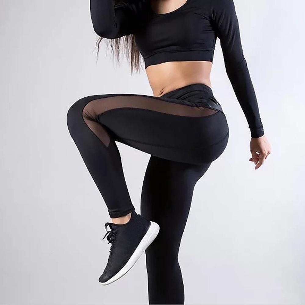 New Women Yoga Pants Push Up Fitness Gym Sports Leggings Running Mesh Yoga Leggins Seamless Training Pants Femme High Waist