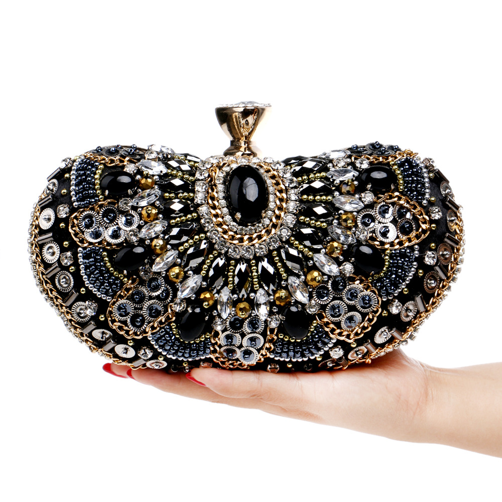 Embroidered Evening Bags Ladies European and American Retro Banquet Evening Bags Dress Clutches - Image 2