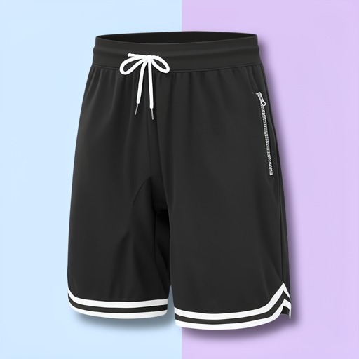 Men's Athletic Shorts with Zippered Pockets – Breathable, Elastic Waistband | Basketball & Running Shorts