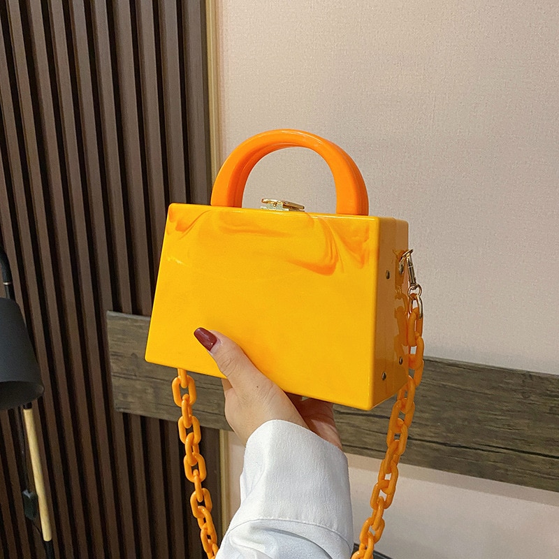 Acrylic Chain Clutch and Crossbody Bag