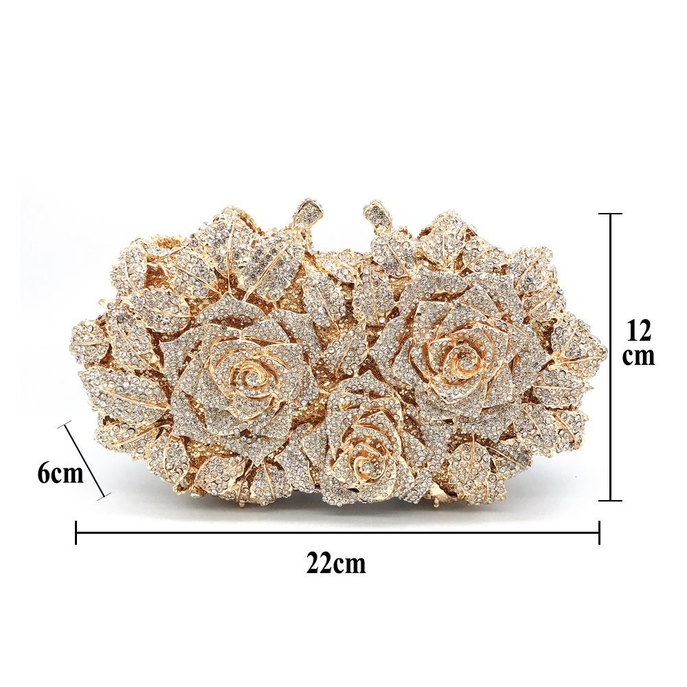 Crystal Rose Hard-Case Clutch