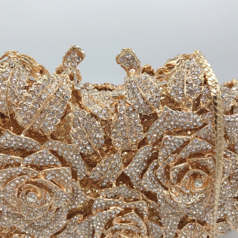 Crystal Rose Hard-Case Clutch