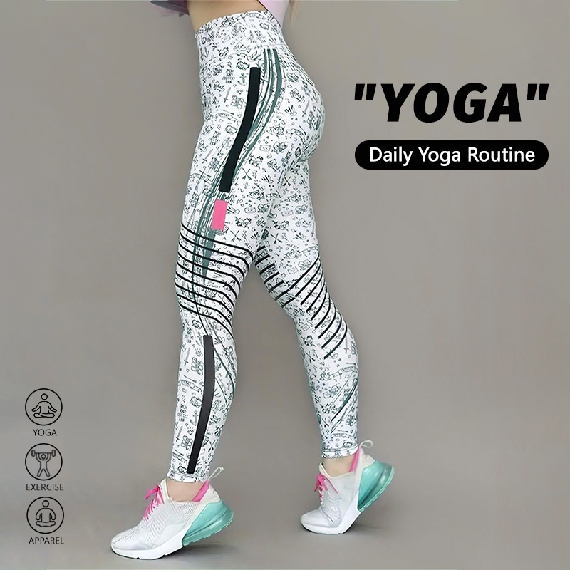 Women's Printed High-Waist Tummy-Control Leggings - Image 3