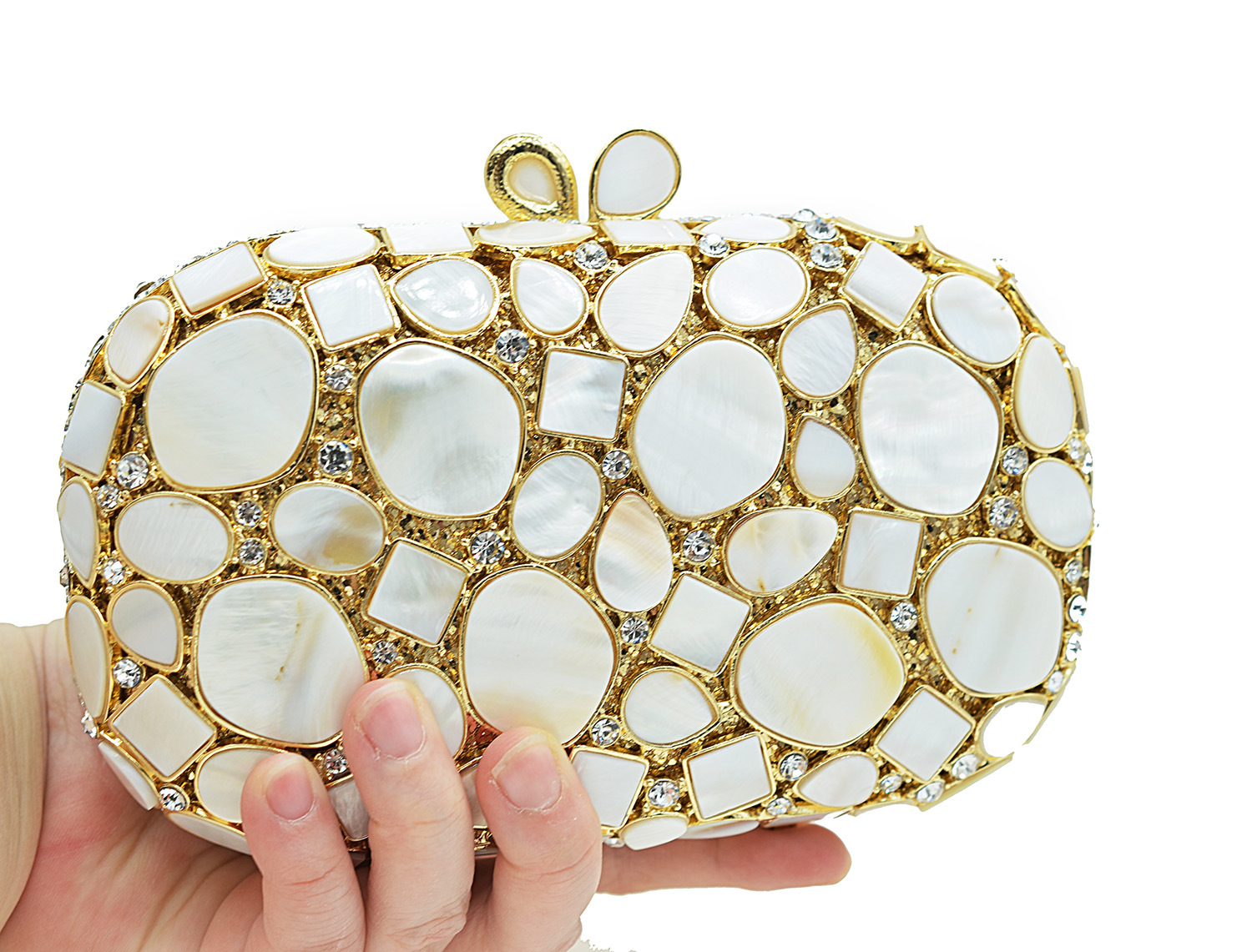 Crystal-Embellished Bridal Clutch Bag - Image 2