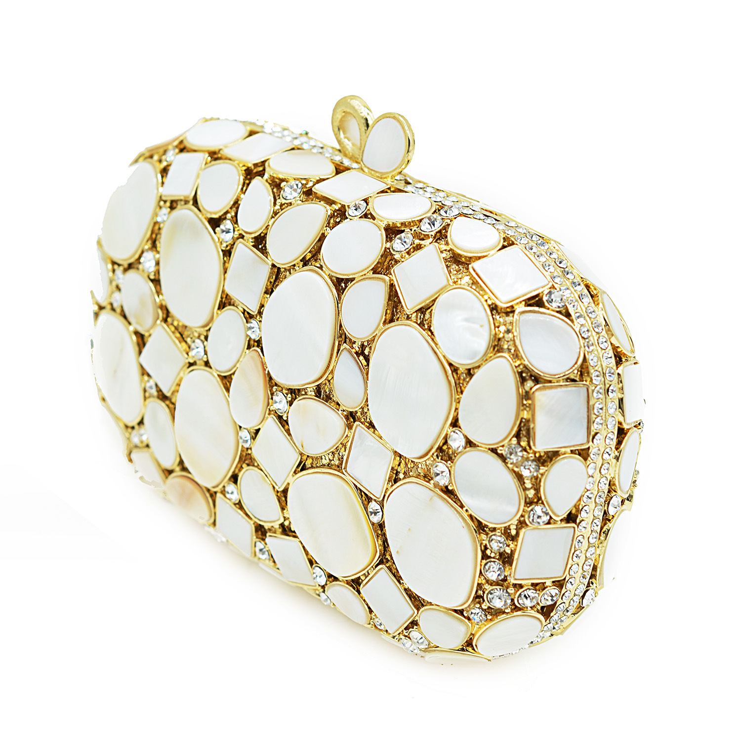 Crystal-Embellished Bridal Clutch Bag - Image 4