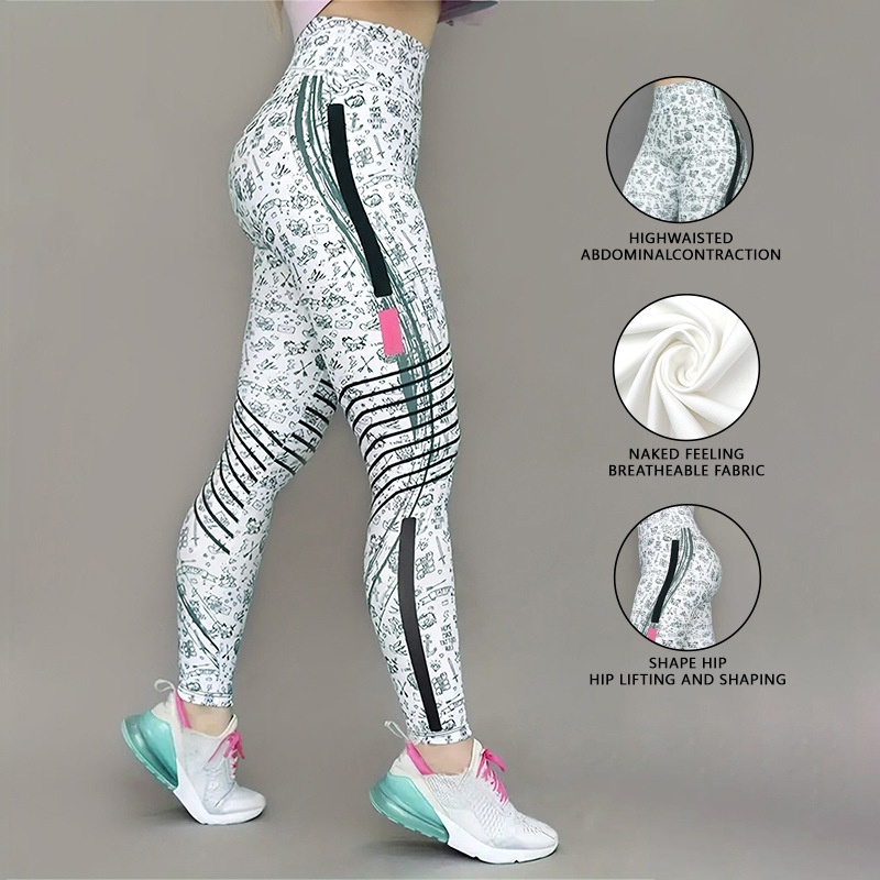 Women's Printed High-Waist Tummy-Control Leggings - Image 2