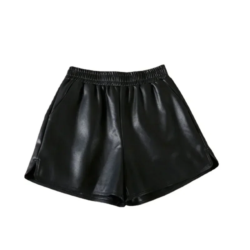 Women's Faux Leather Biker Shorts